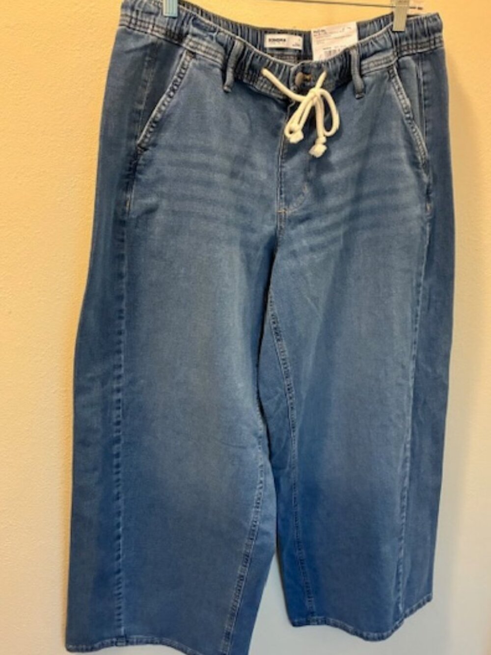 Sonoma ladies pull-on jeans high rise wide leg size L